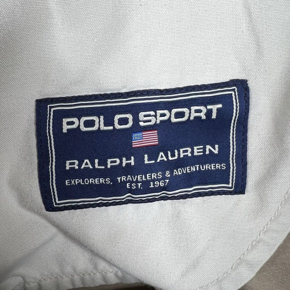 Vintage Polo Sport Ralph Lauren Pants Mens 36x34 Beige 90s Button Fly Workwear - Picture 13 of 16